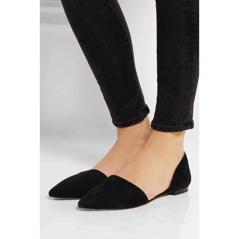 MICHAEL MICHAEL KORS Black Suede D’Orsay Flats